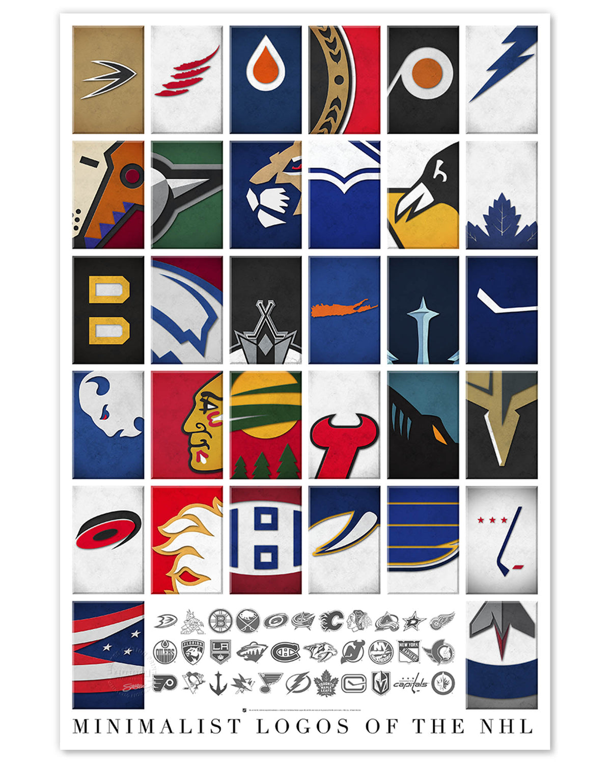 Minimalist All NHL Logos Fine Art Print