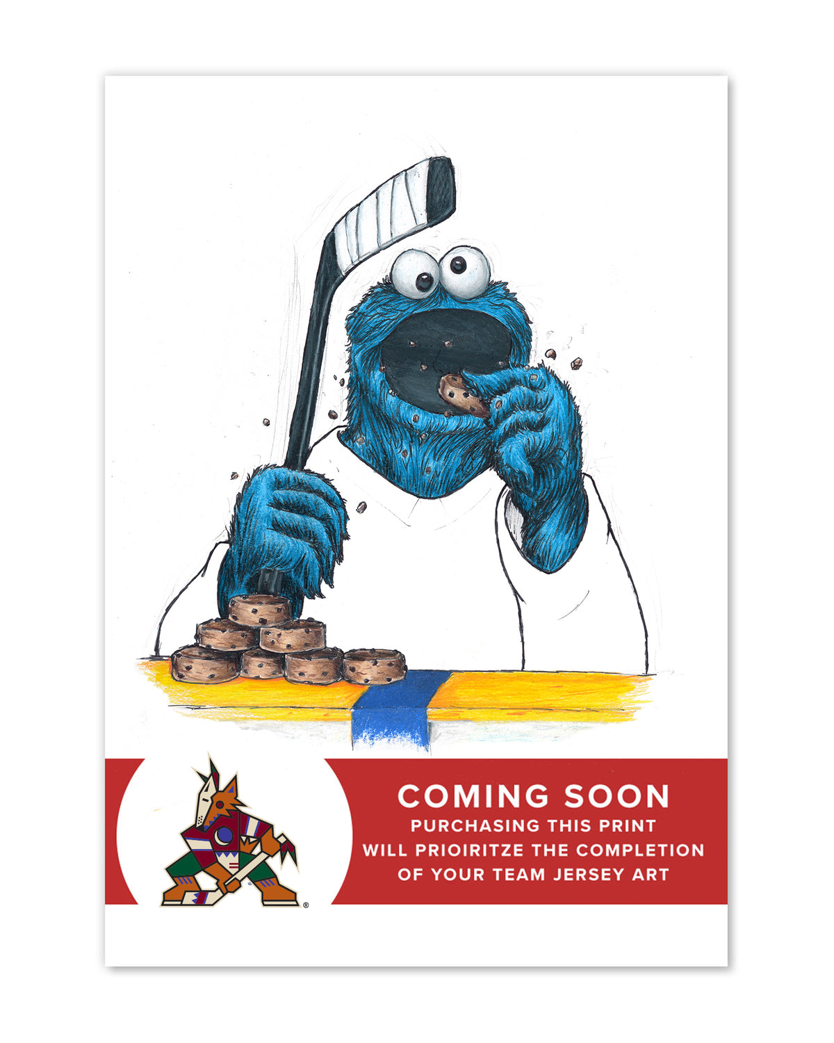 Cookie Monster x NHL Coyotes Limited Edition Fine Art Print