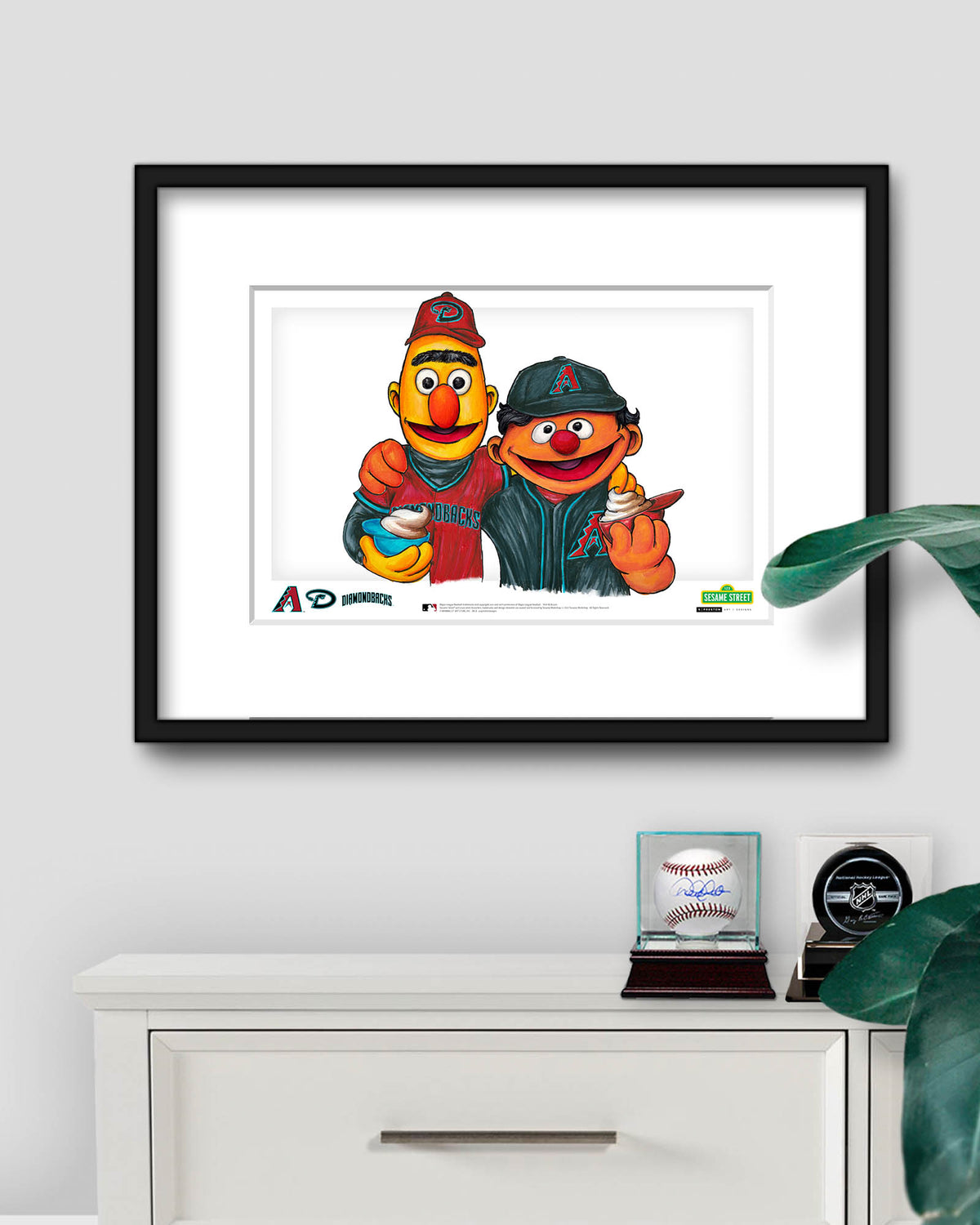 Bert and Ernie x MLB Diamondbacks Limited Edition Fine Art Print