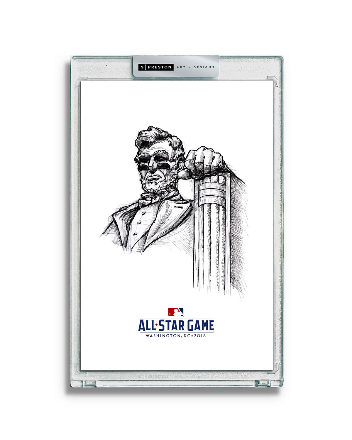 2018 MLB All-Star Game Sketch Art Card Slab (Eyeblack Lincoln)