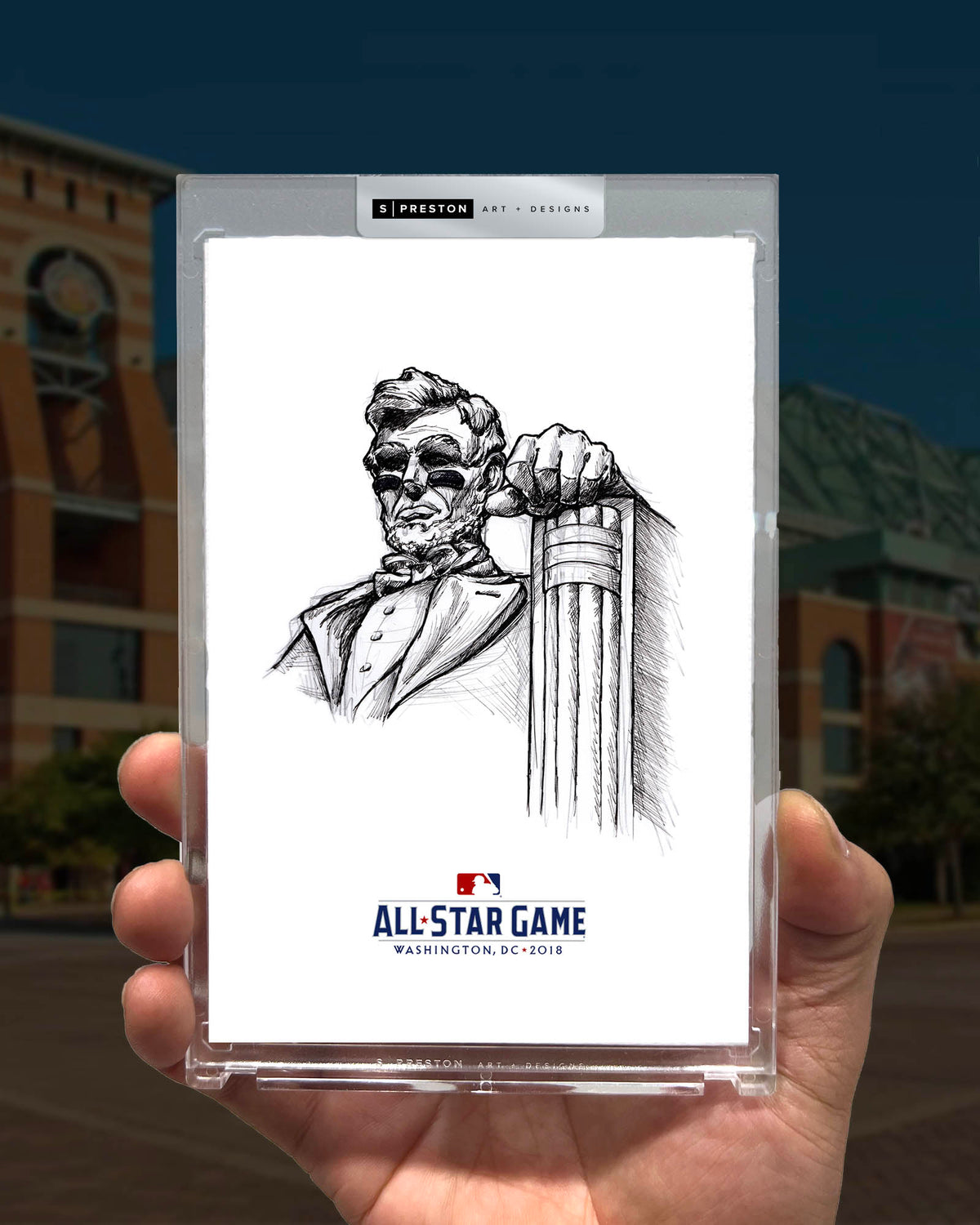 2018 MLB All-Star Game Sketch Art Card Slab (Eyeblack Lincoln)