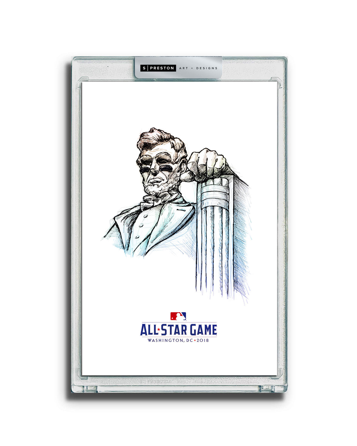 2018 MLB All-Star Game Sketch Art Card Slab (Eyeblack Lincoln)