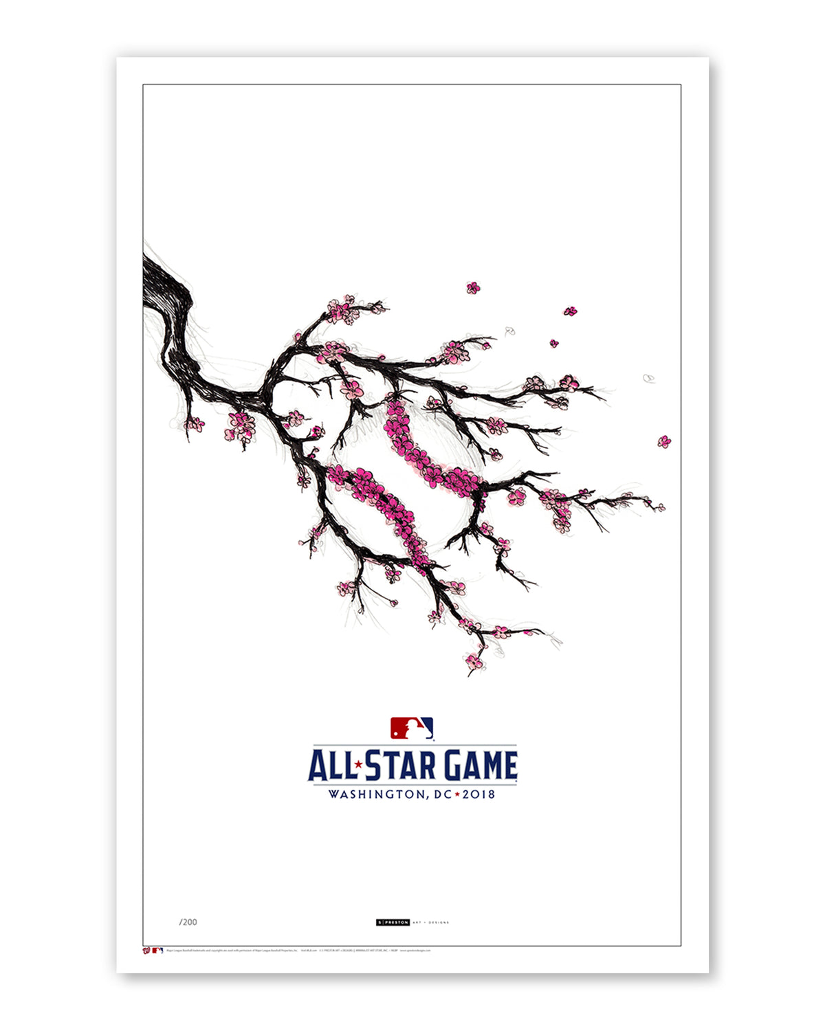 2018 MLB All-Star Game Sketch Poster Print (Cherry Blossoms)