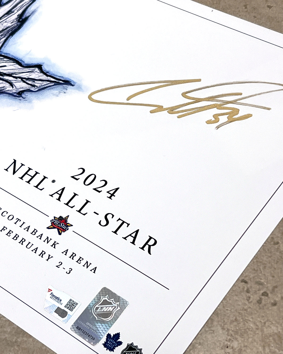 2024 NHL All Star Game Sketch - Auston Matthews Autograph - Fanatics Authenticated