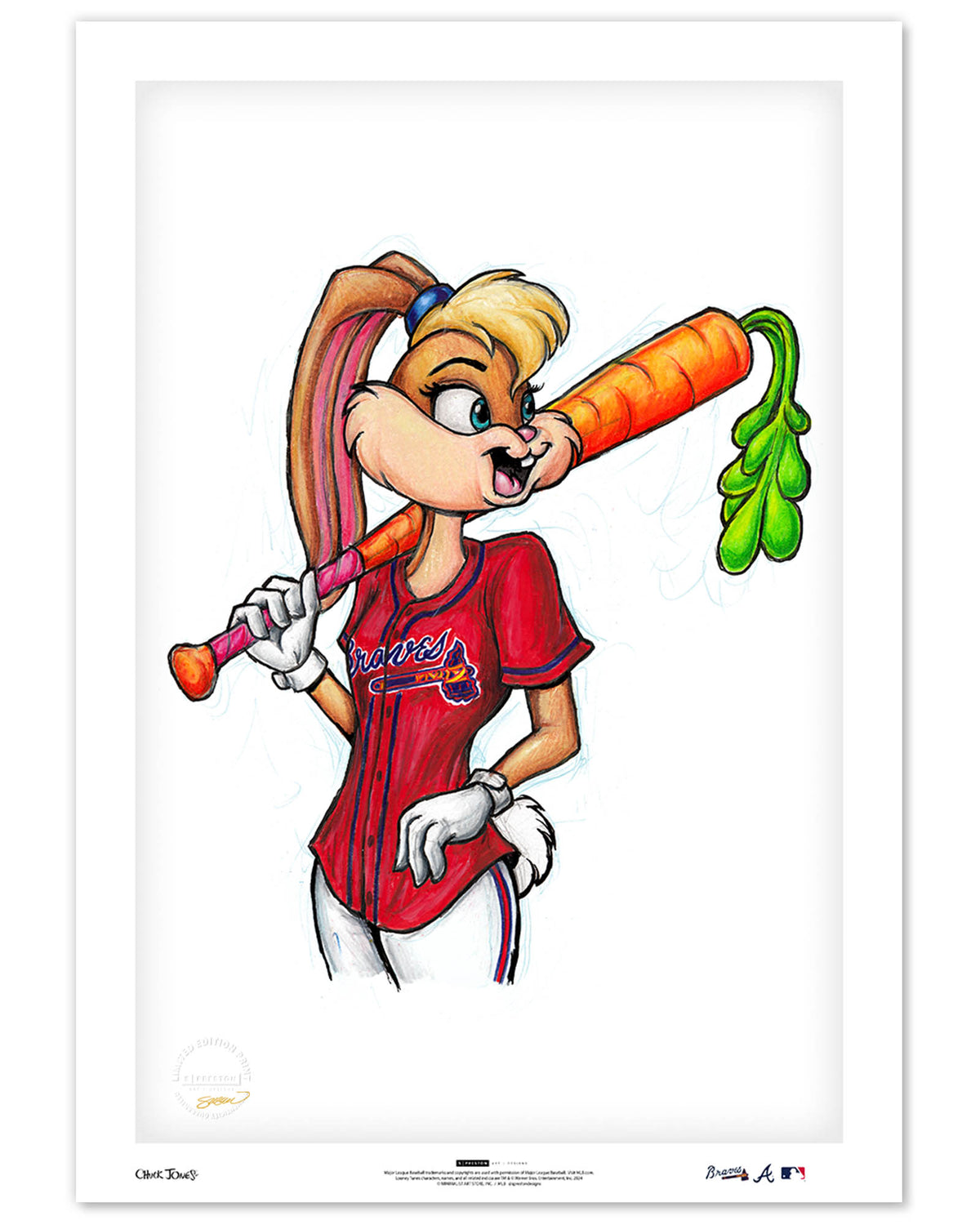 Lola Bunny x MLB Braves Limited Edition Fine Art Print