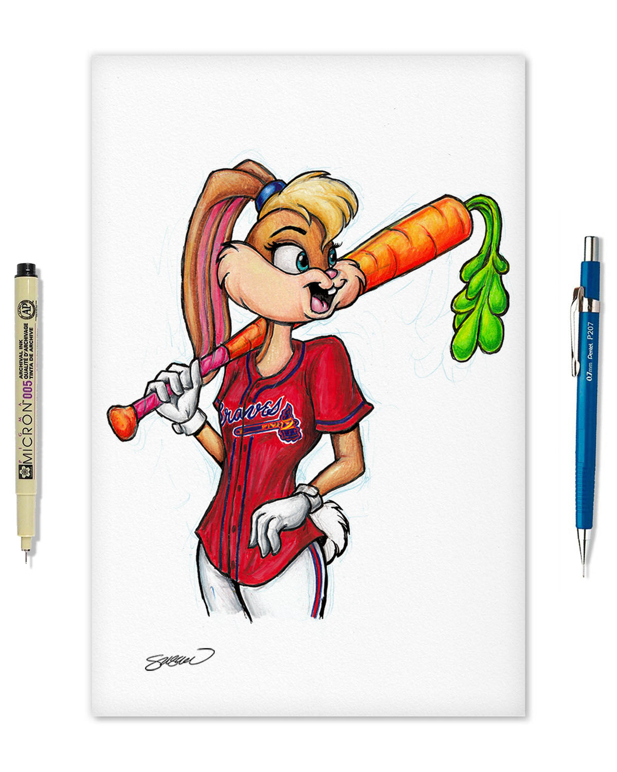 Lola Bunny x MLB Braves Limited Edition Fine Art Print