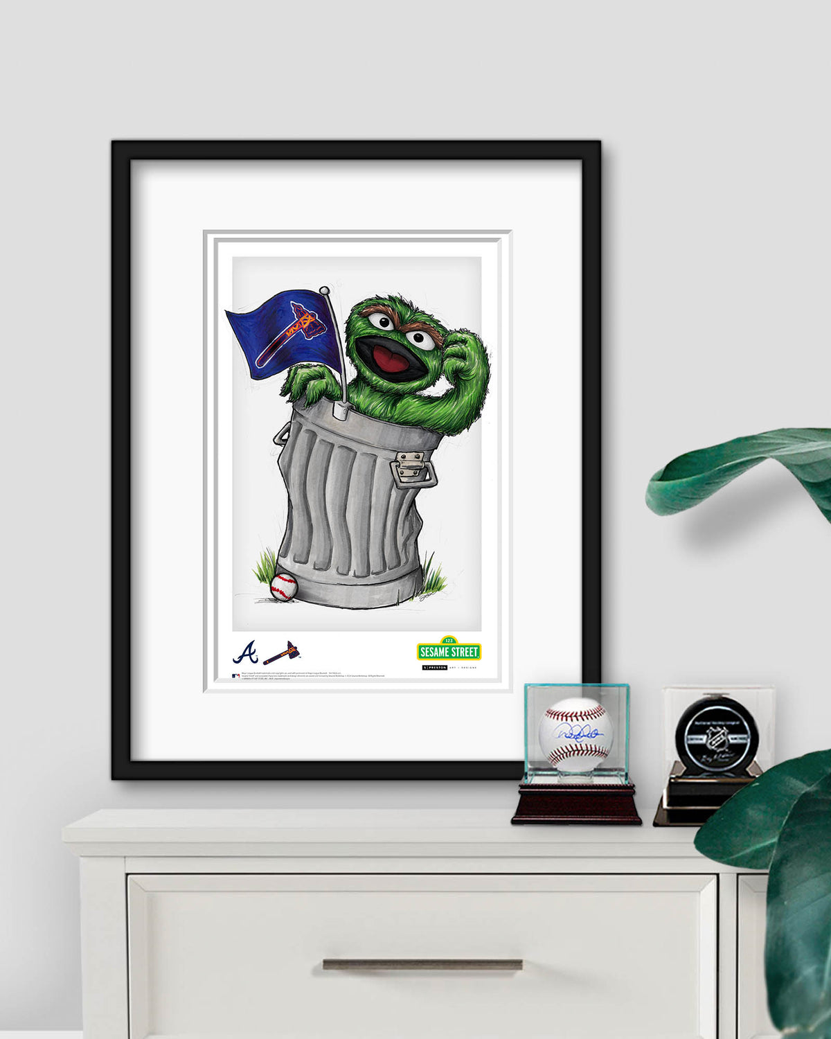 Oscar the Grouch x MLB Braves Poster Print