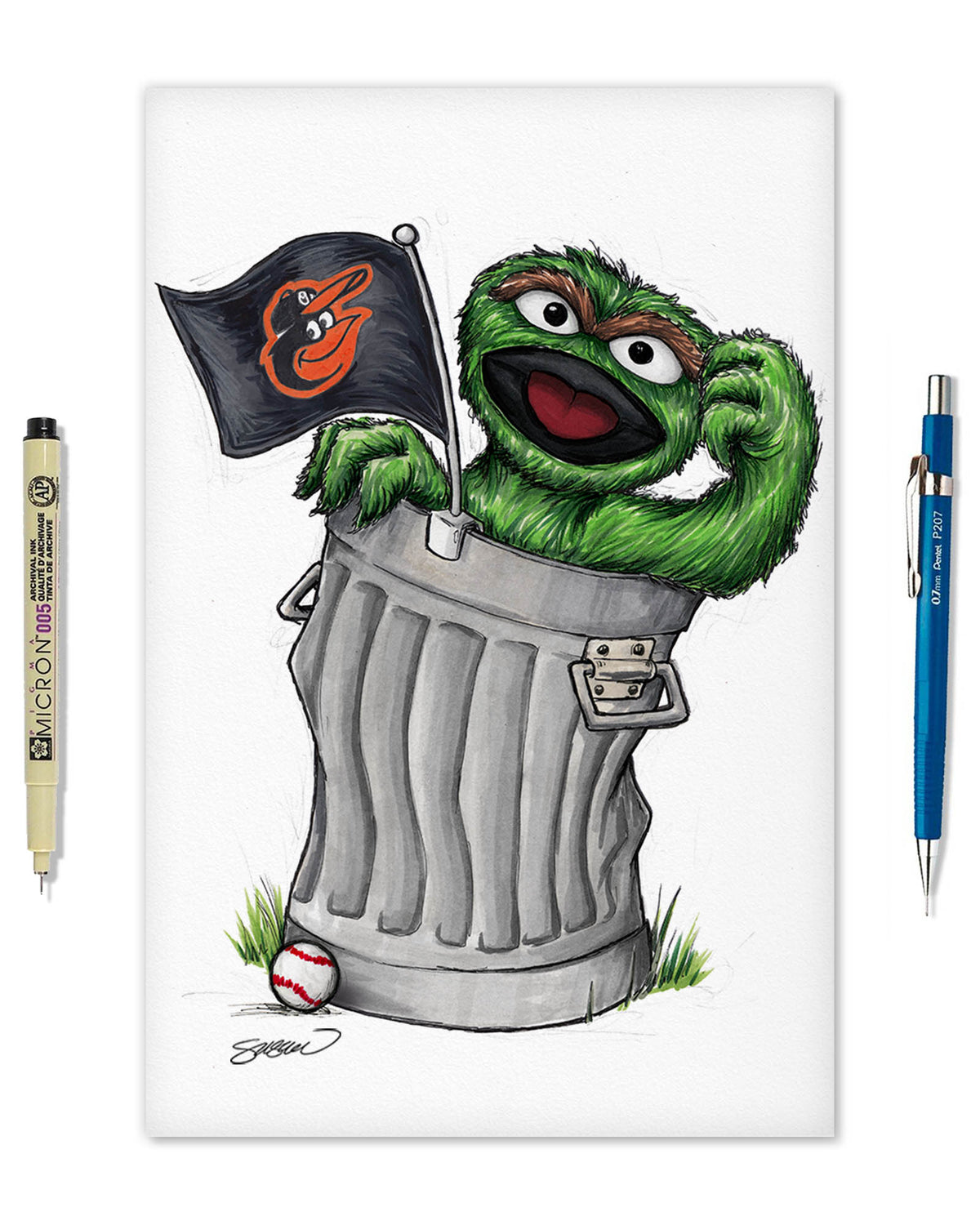 Oscar Rep Your Colours x MLB Orioles Limited Edition Fine Art Print