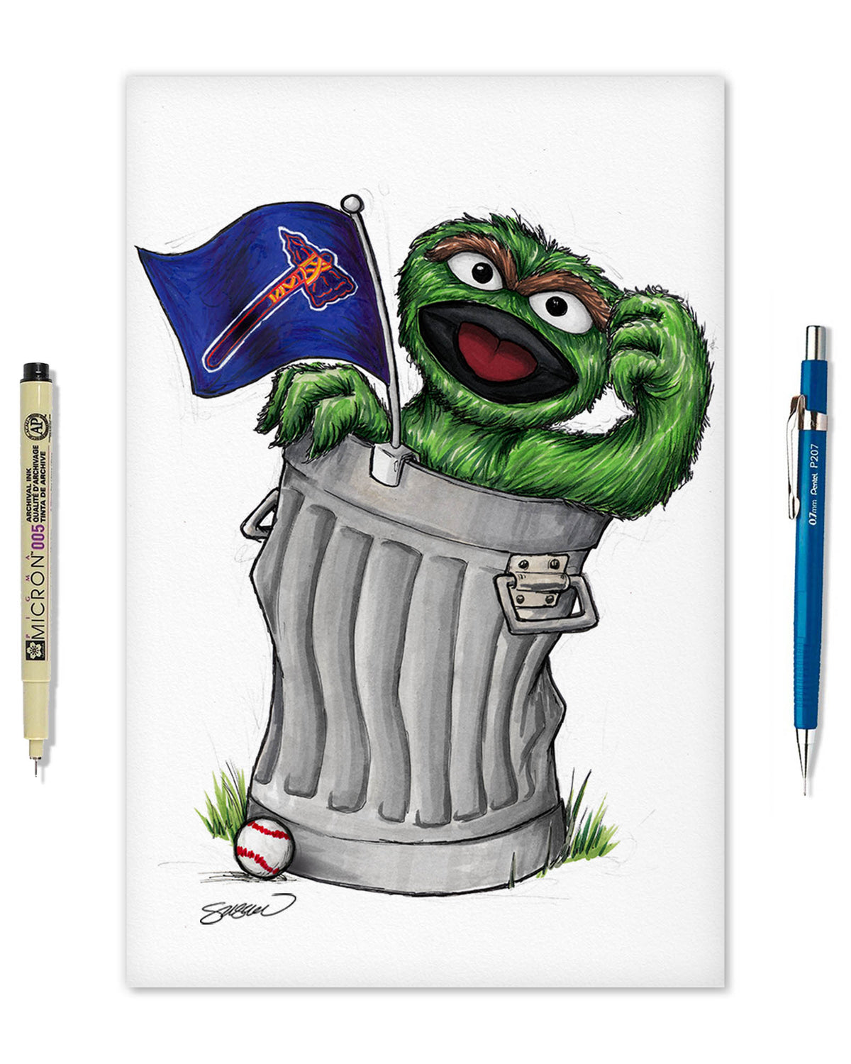 Oscar Rep Your Colours x MLB Braves Limited Edition Fine Art Print