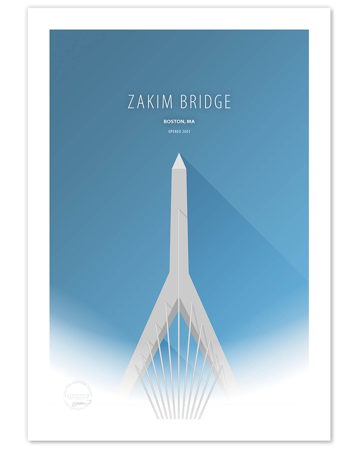 Minimalist Zakim Bridge - Boston