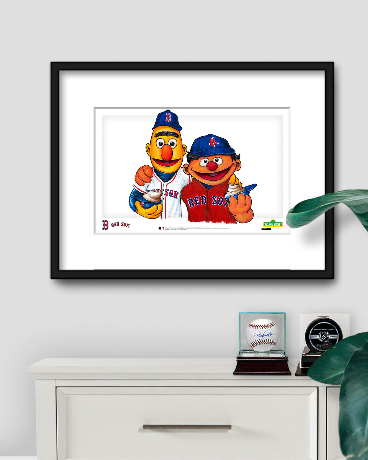 Bert and Ernie x MLB Red Sox Limited Edition Fine Art Print