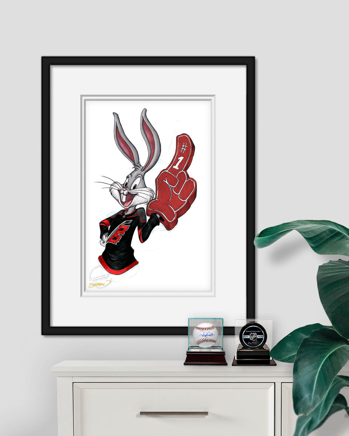 Rabbit Hockey Fan x NHL Hurricanes Bugs Bunny Limited Edition Fine Art Print