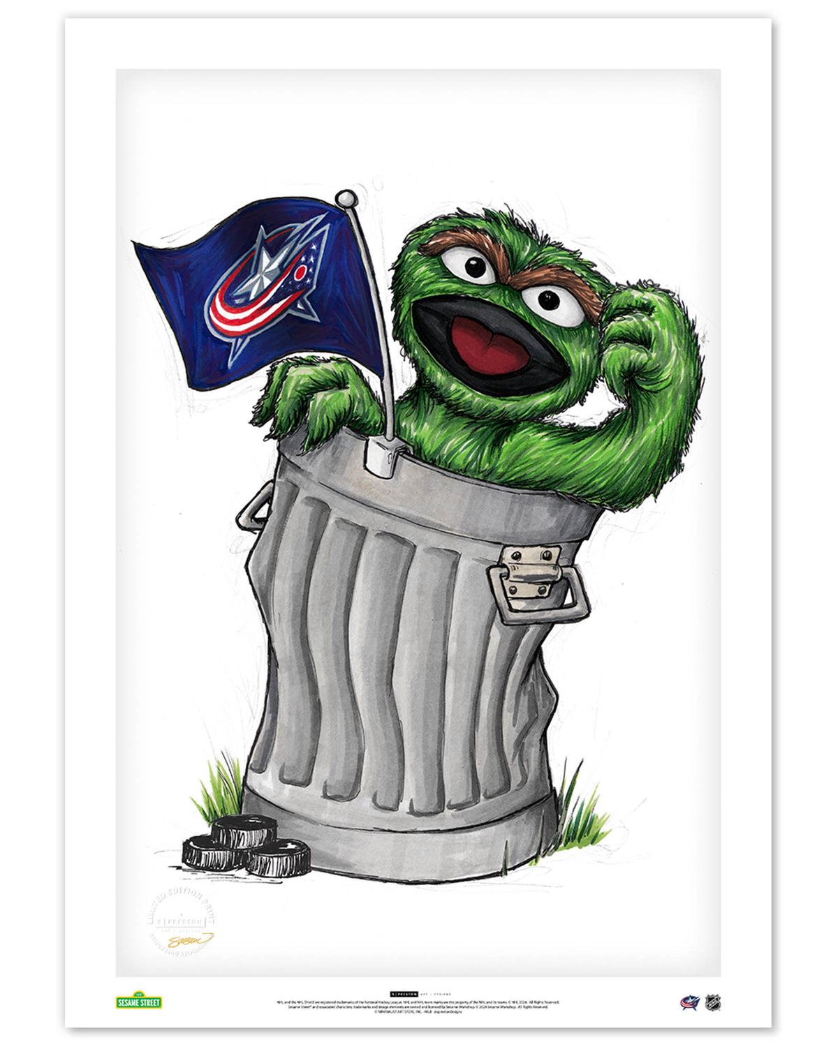 Oscar Rep Your Colours x NHL Blue Jackets Limited Edition Fine Art Print