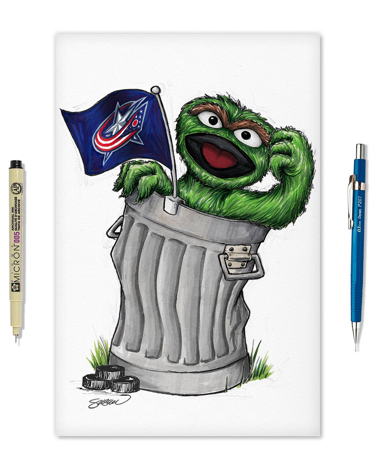 Oscar Rep Your Colours x NHL Blue Jackets Limited Edition Fine Art Print