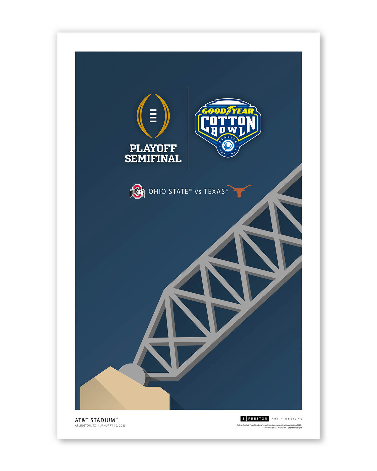 Minimalist AT&T Stadium - 2025 Cotton Bowl