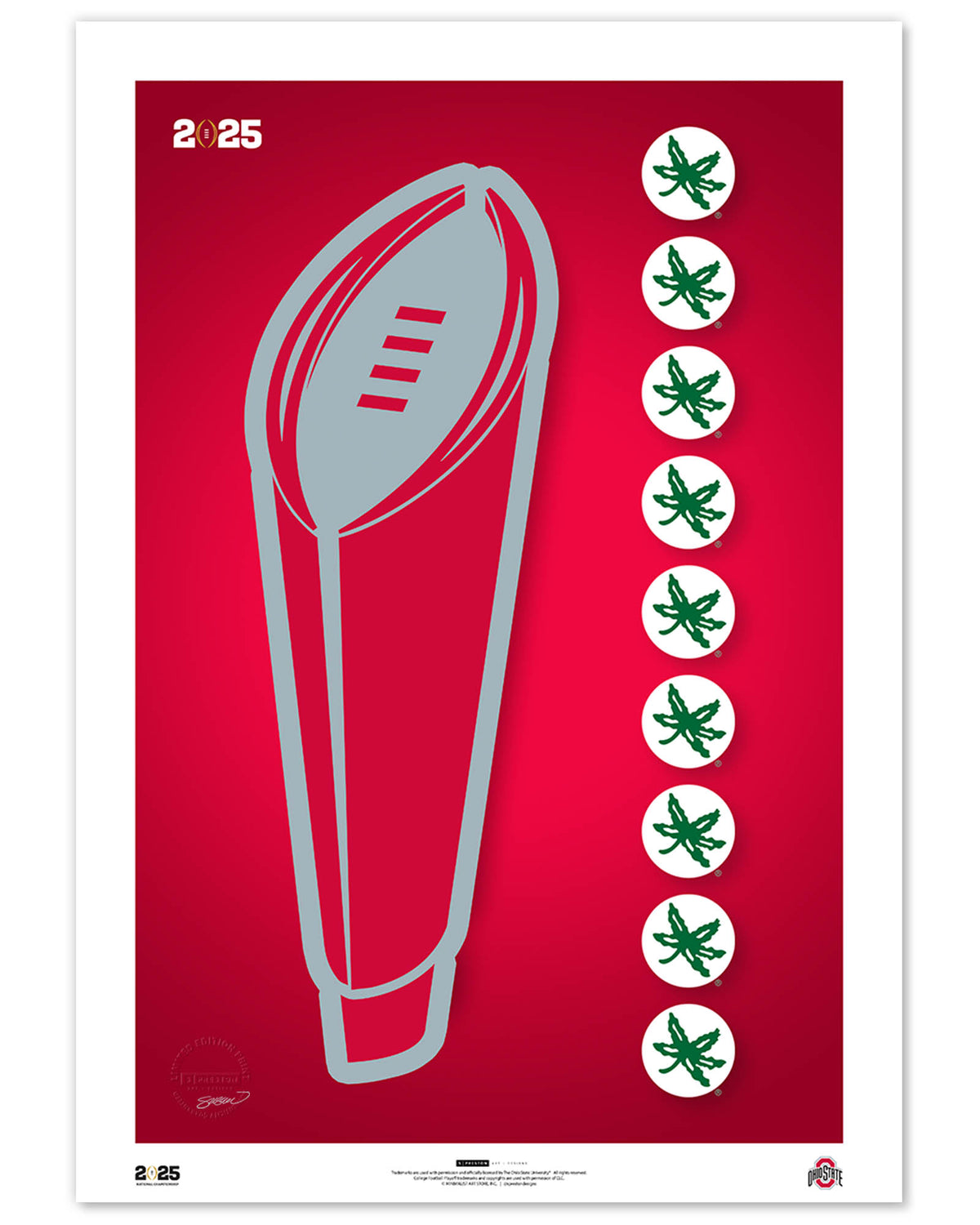 Minimalist College Football Champions 2025 Limited Edition Fine Art Print