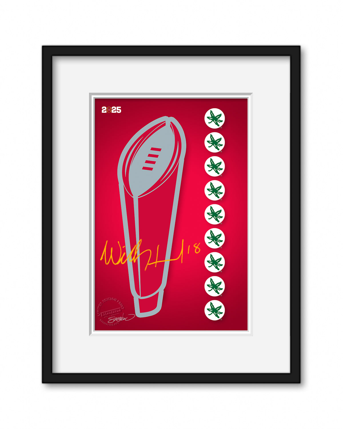 Minimalist College Football Champions 2025 Limited Edition Fine Art Print