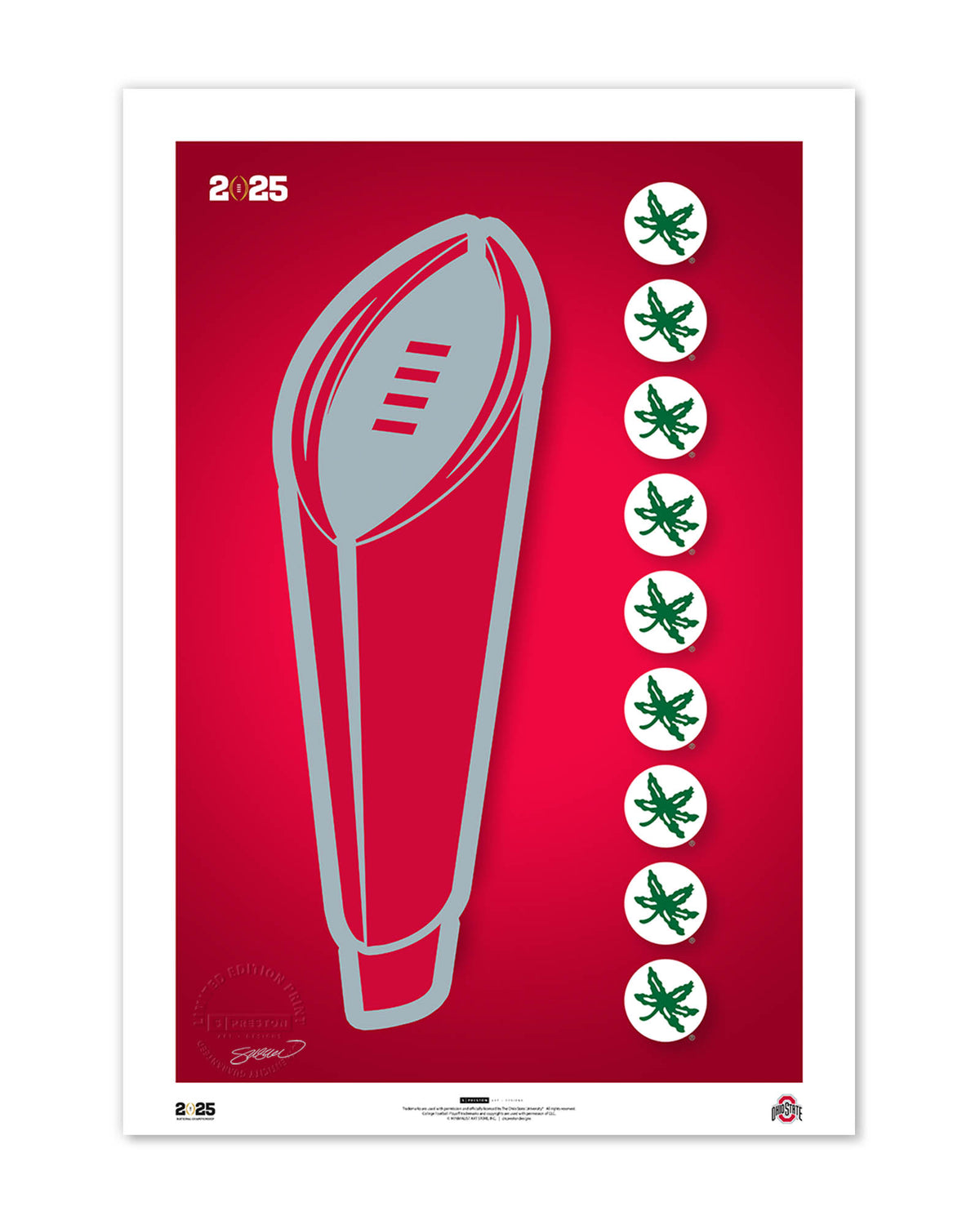 Minimalist College Football Champions 2024 Limited Edition Fine Art Print