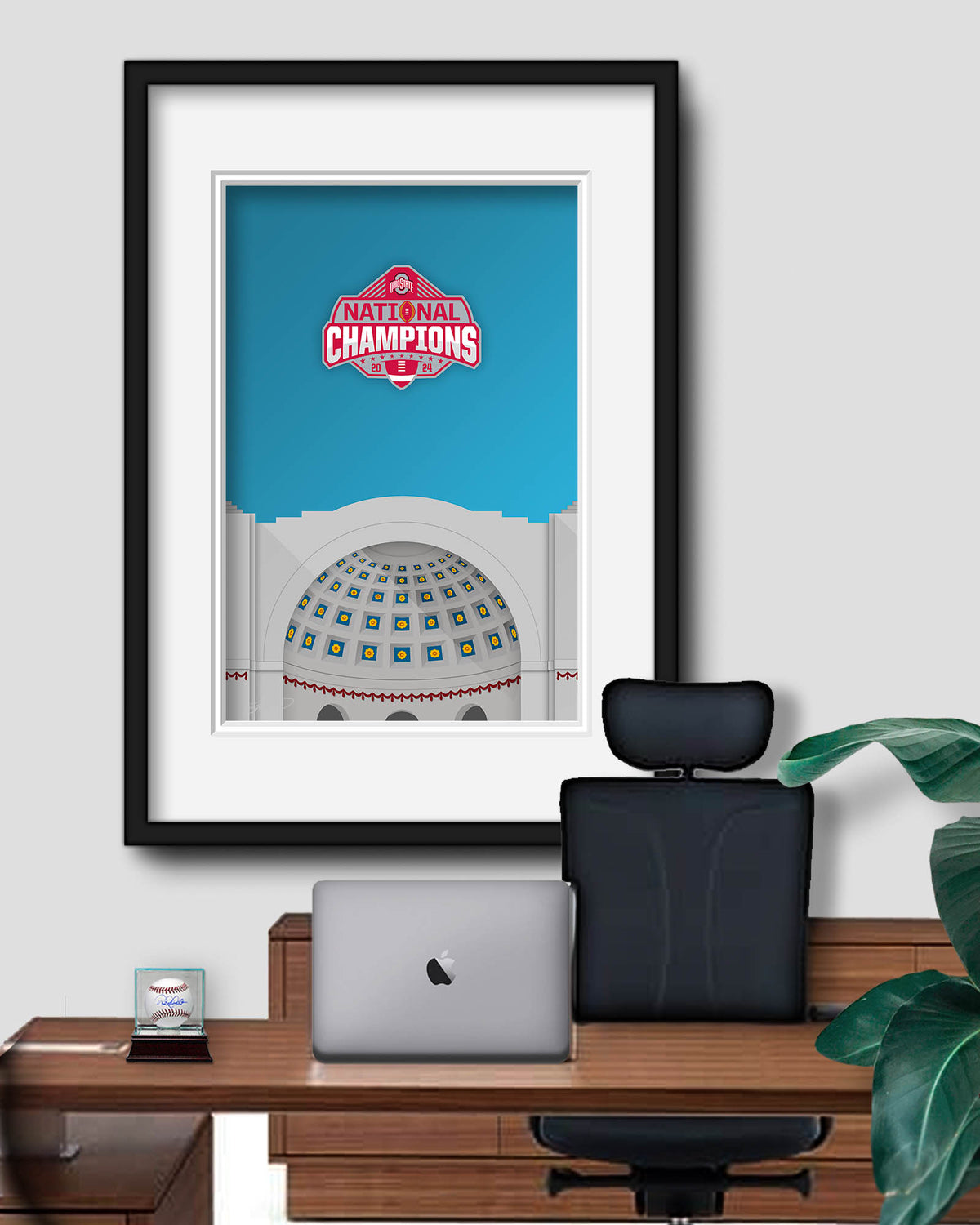 Minimalist Ohio Stadium College Football Champions 2024 Limited Edition Fine Art Print