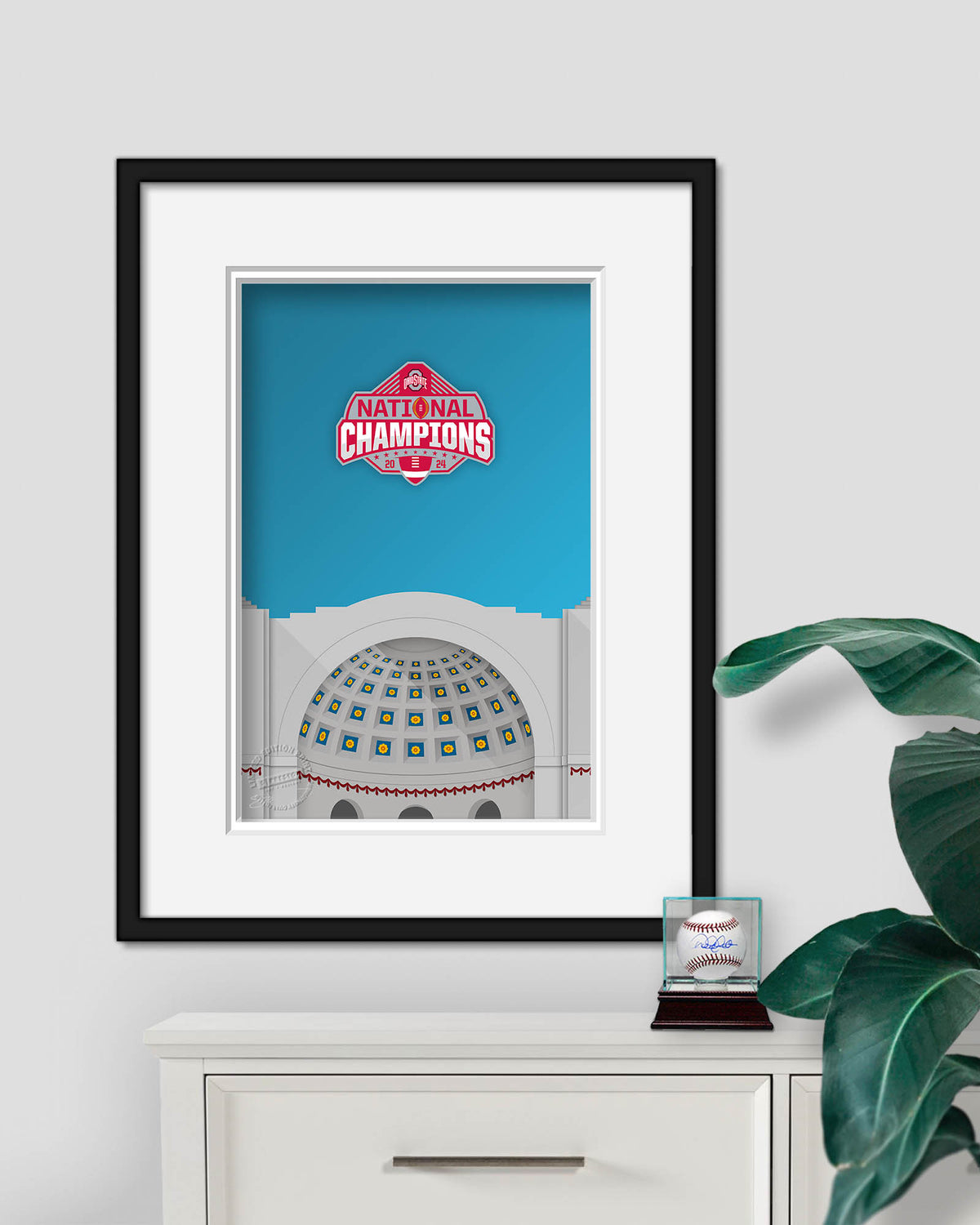 Minimalist Ohio Stadium College Football Champions 2024 Limited Edition Fine Art Print