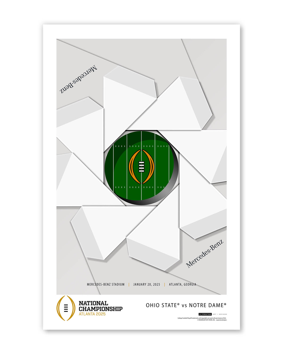 Minimalist Mercedes Benz Stadium - 2025 College Football Playoff Championship Game