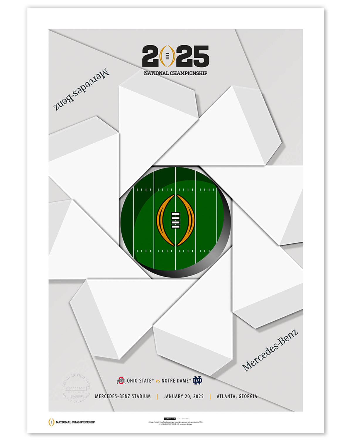 Minimalist Mercedes Benz Stadium - 2025 College Football Playoff Championship Game