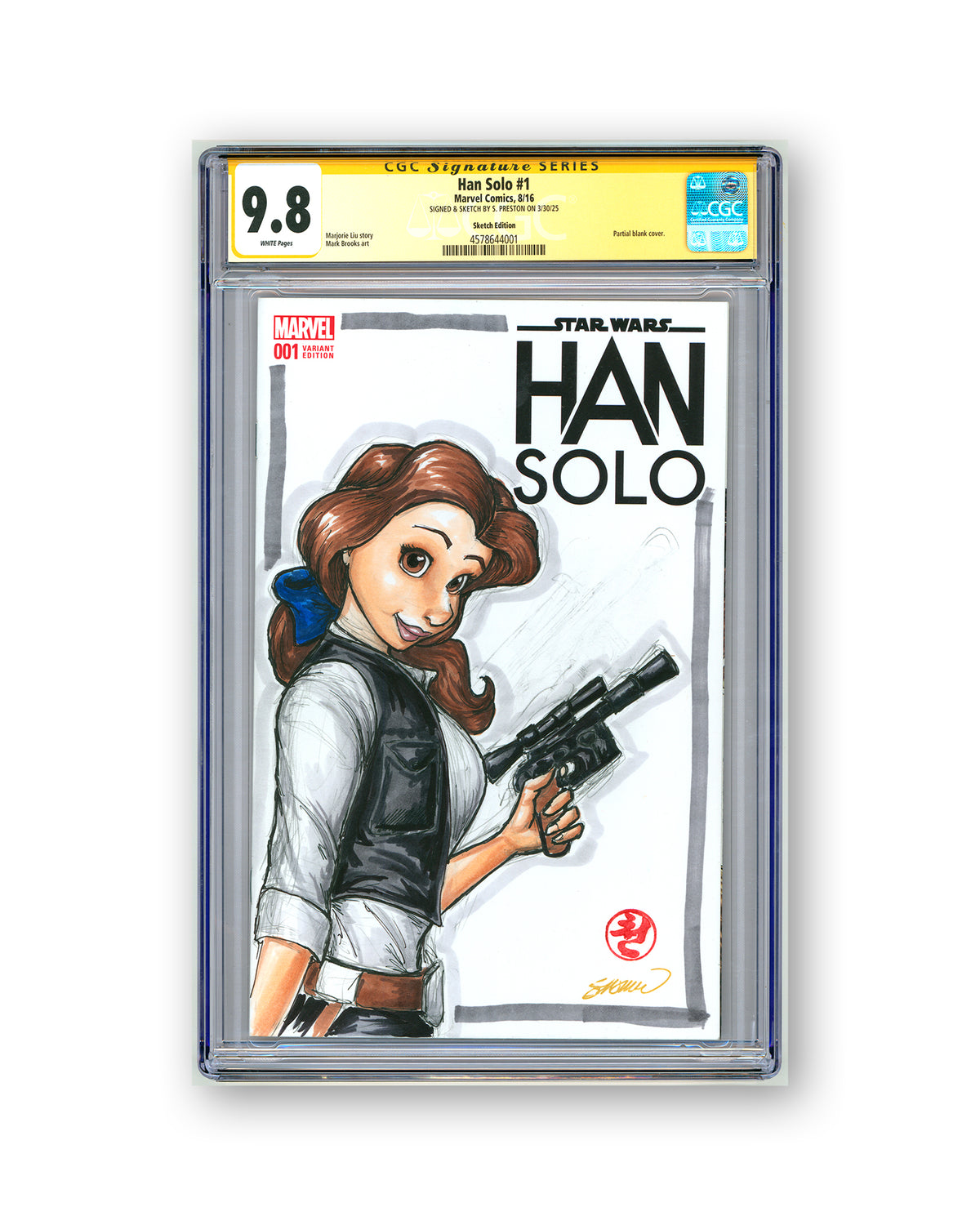 ORIGINAL ART - Han Solo Belle Sketch CGC 9.8 #1 Comic Book