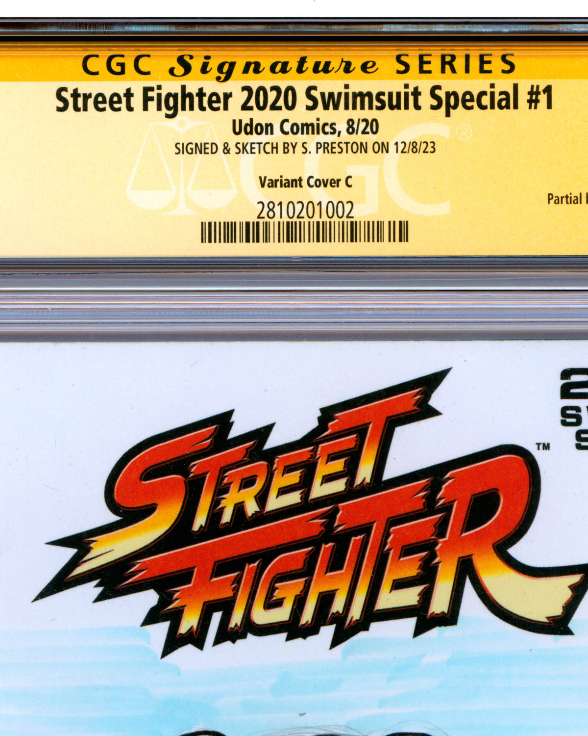 ORIGINAL ART - Chun-lee Sketch CGC 9.2 Signature Series Street Fighter #1 Comic Book