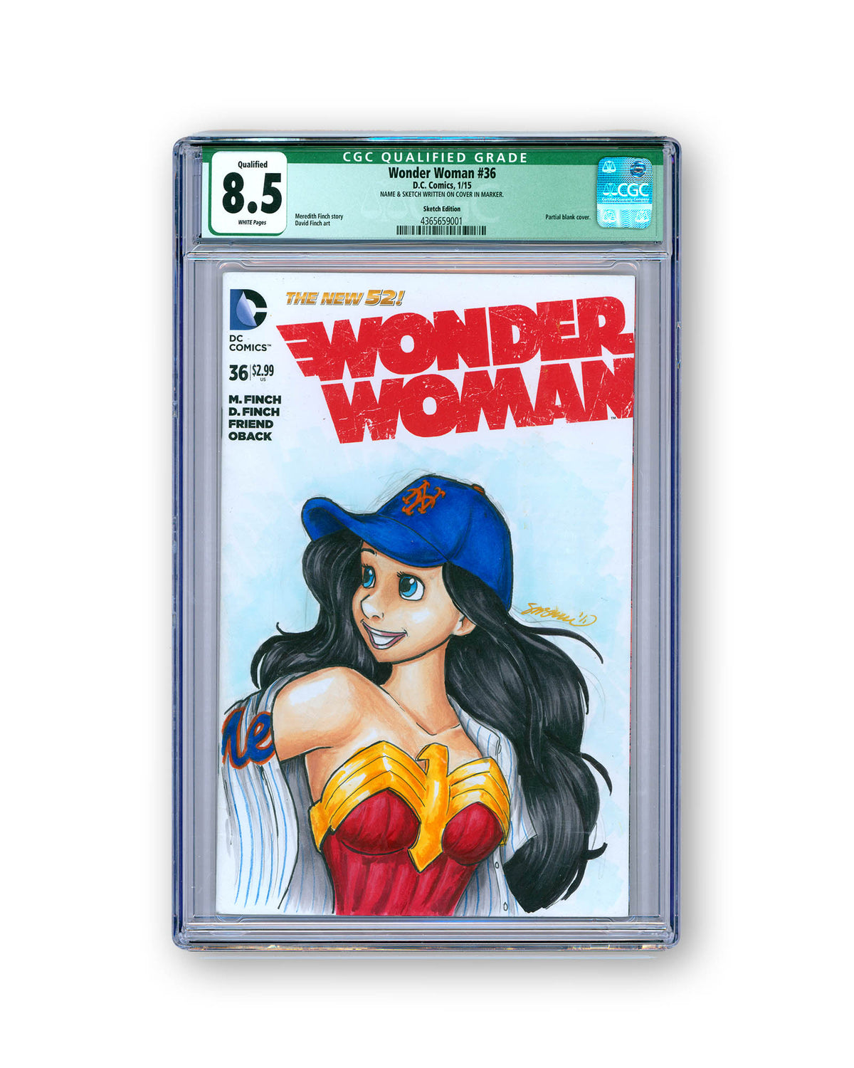 ORIGINAL ART - Mets Wonder Woman Sketch CGC 8.5 #36 Comic Book