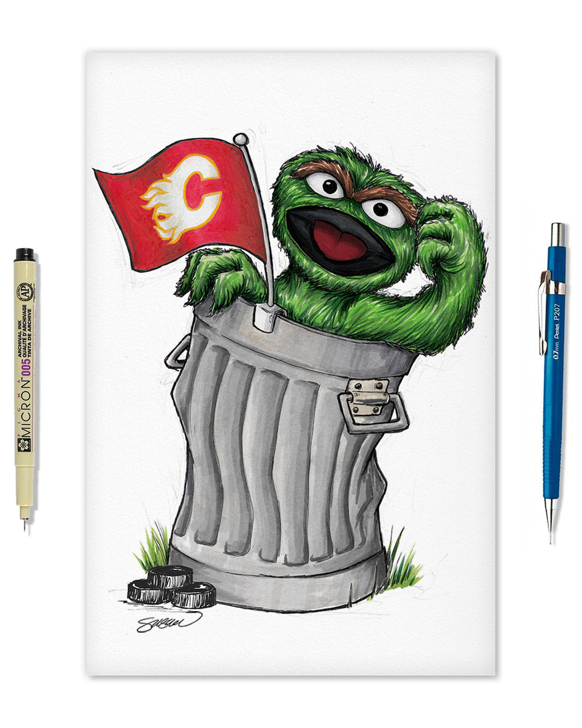 Oscar Rep Your Colours x NHL Flames Limited Edition Fine Art Print