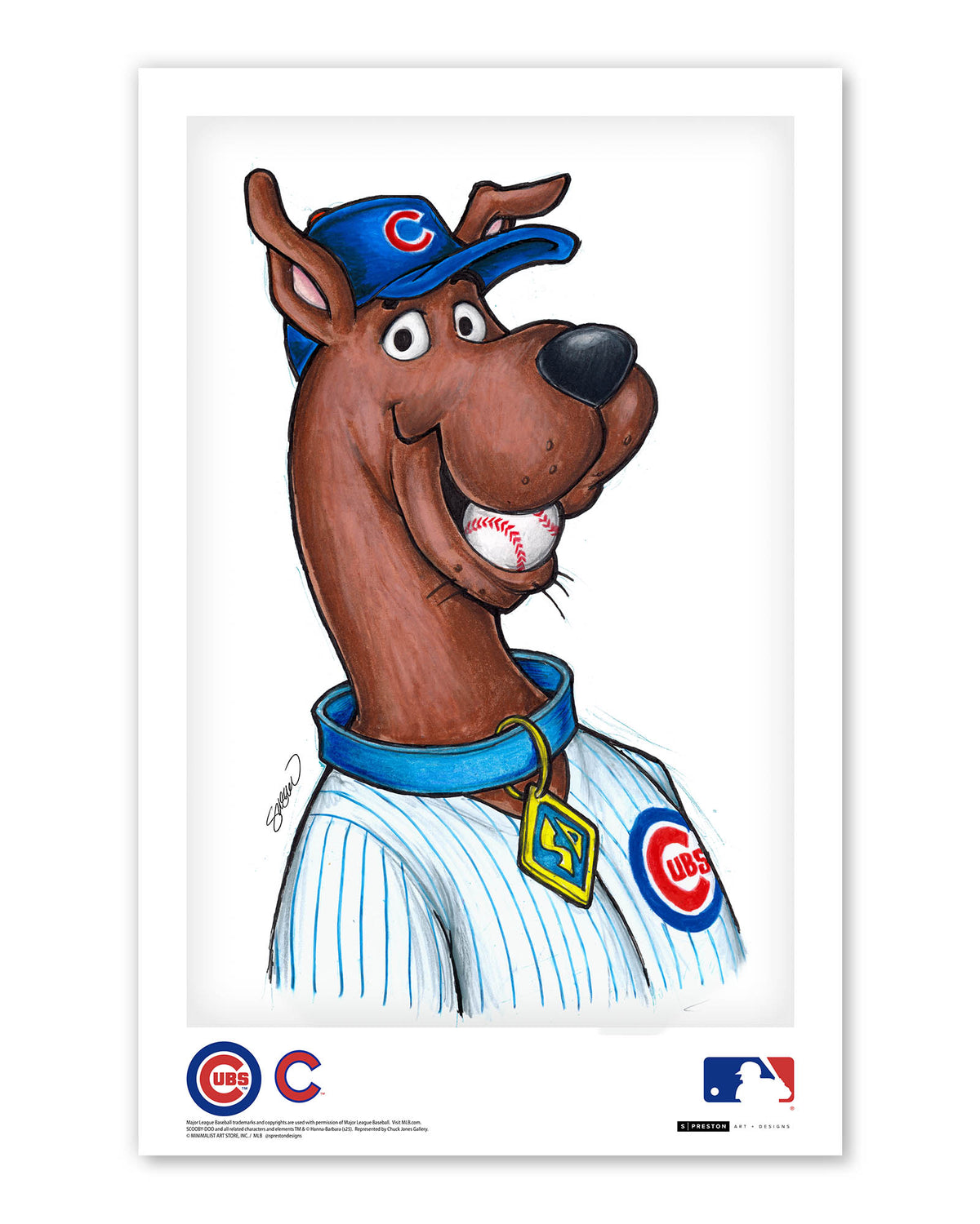 Scooby Doo x MLB Cubs Limited Edition Fine Art Print