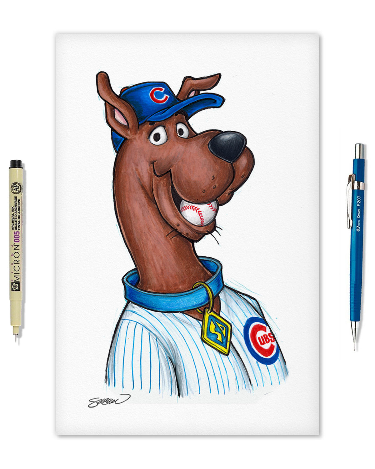 Scooby Doo x MLB Cubs Limited Edition Fine Art Print
