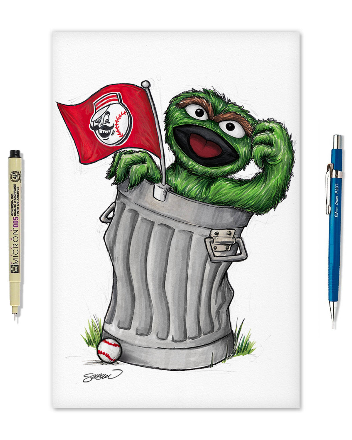 Oscar Rep Your Colours x MLB Reds Limited Edition Fine Art Print