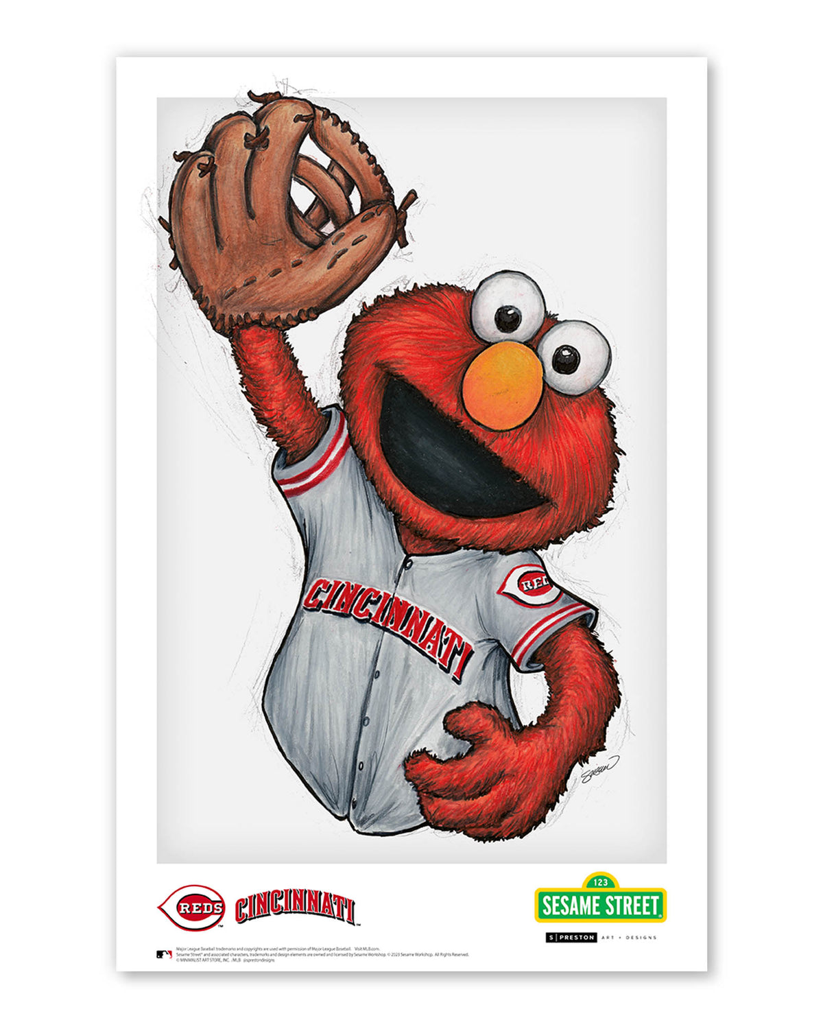 ELMO x MLB Reds Poster Print