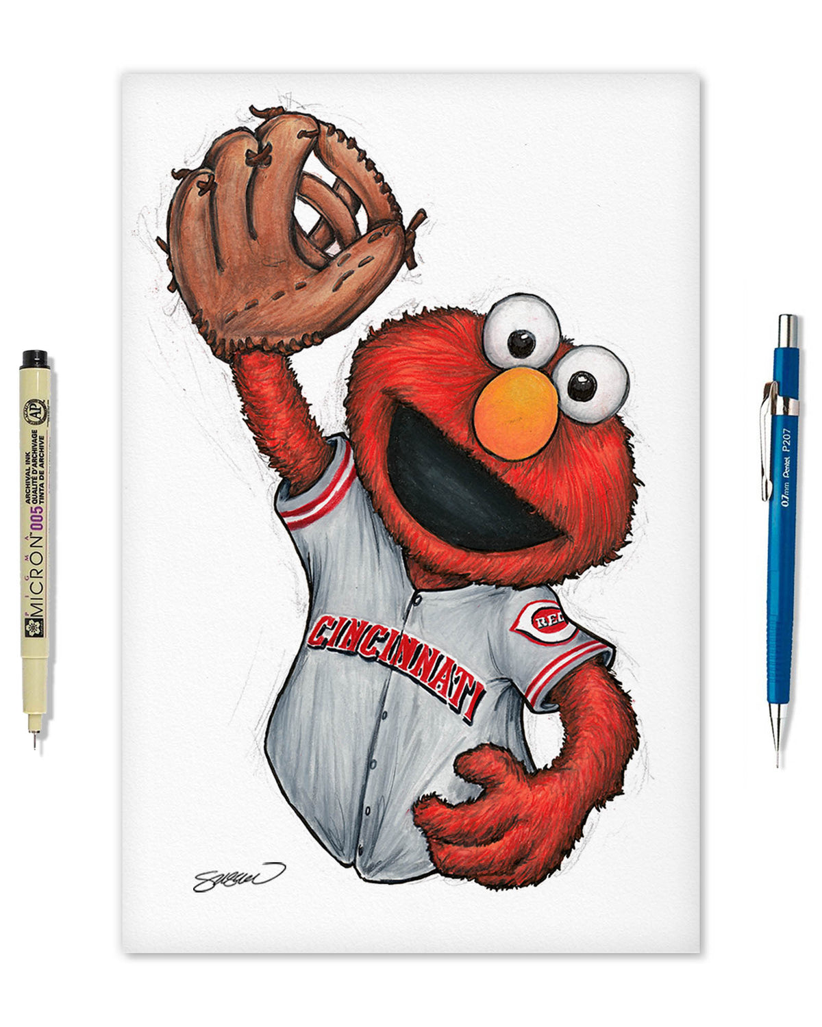 ELMO x MLB Reds Limited Edition Fine Art Print