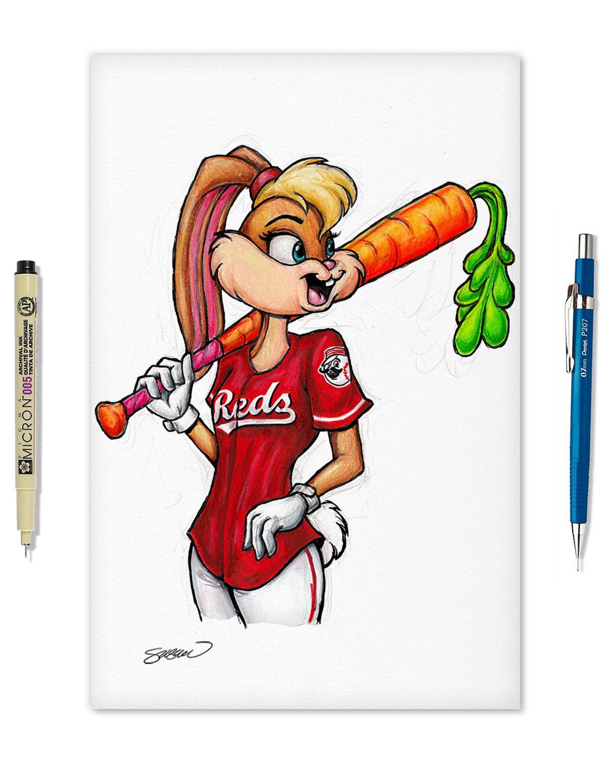 Lola Bunny x MLB Reds Limited Edition Fine Art Print