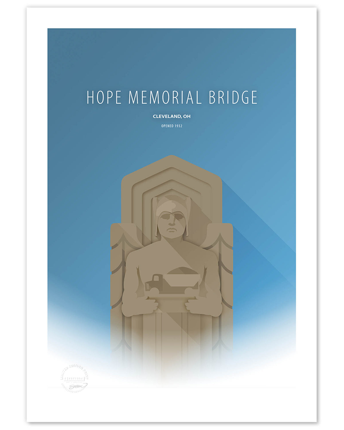 Minimalist Hope Memorial Bridge - Cleveland