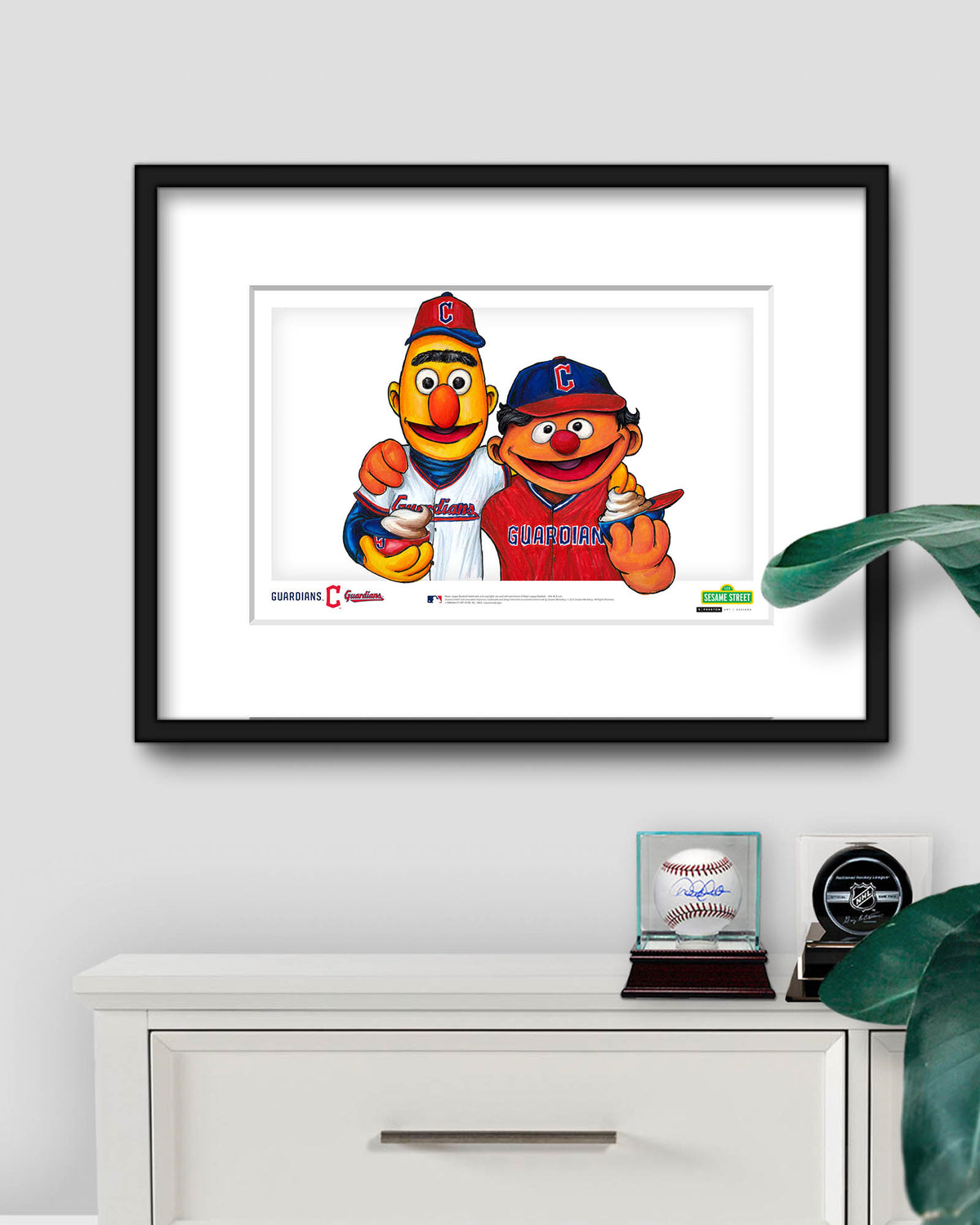Bert and Ernie x MLB Guardians Limited Edition Fine Art Print