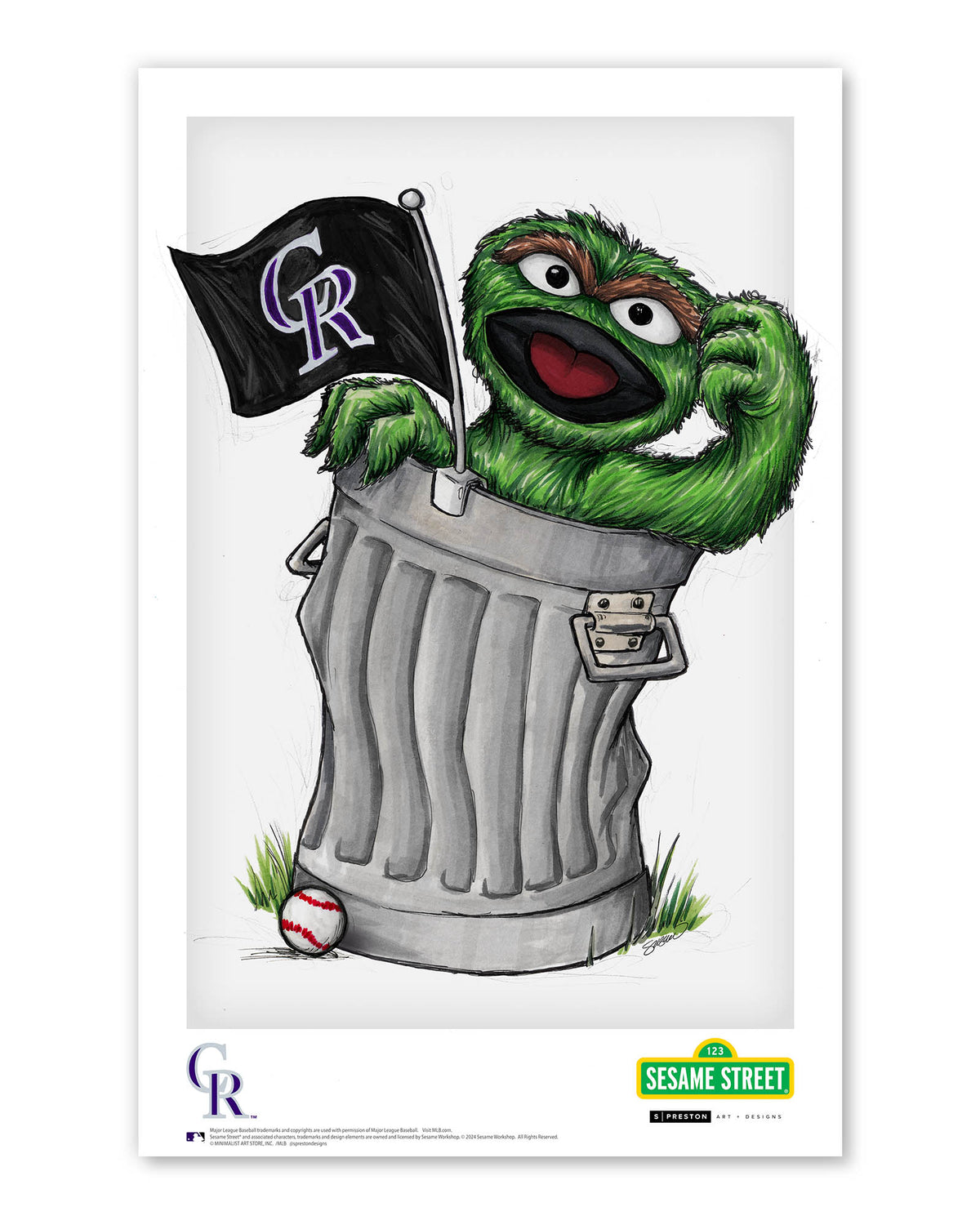 Oscar the Grouch x MLB Rockies Poster Print