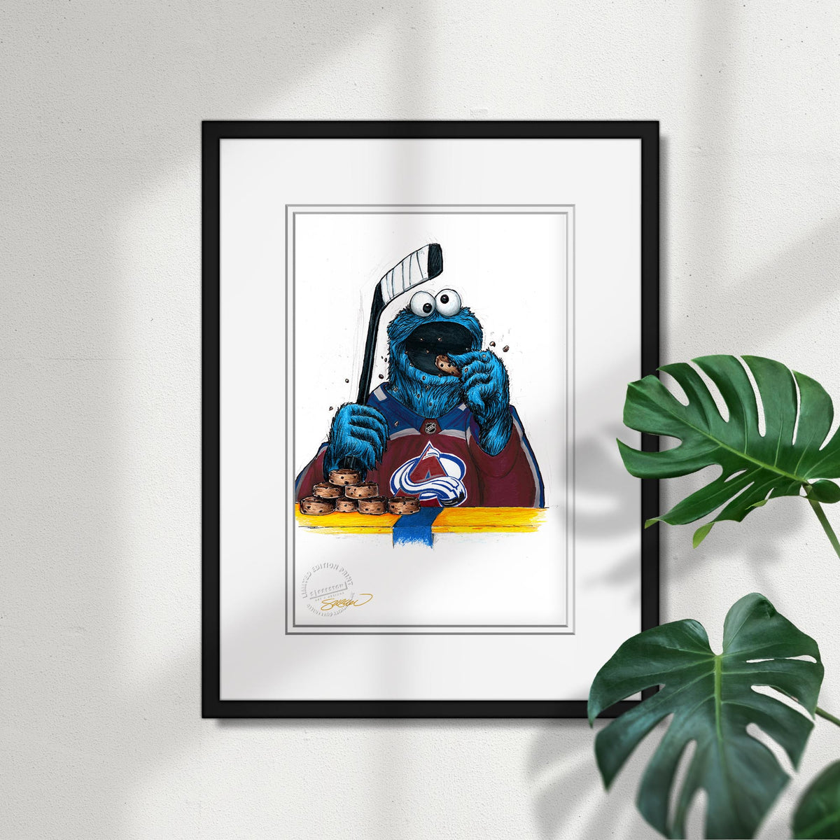 Cookie Monster x NHL Avalanche Limited Edition Fine Art Print
