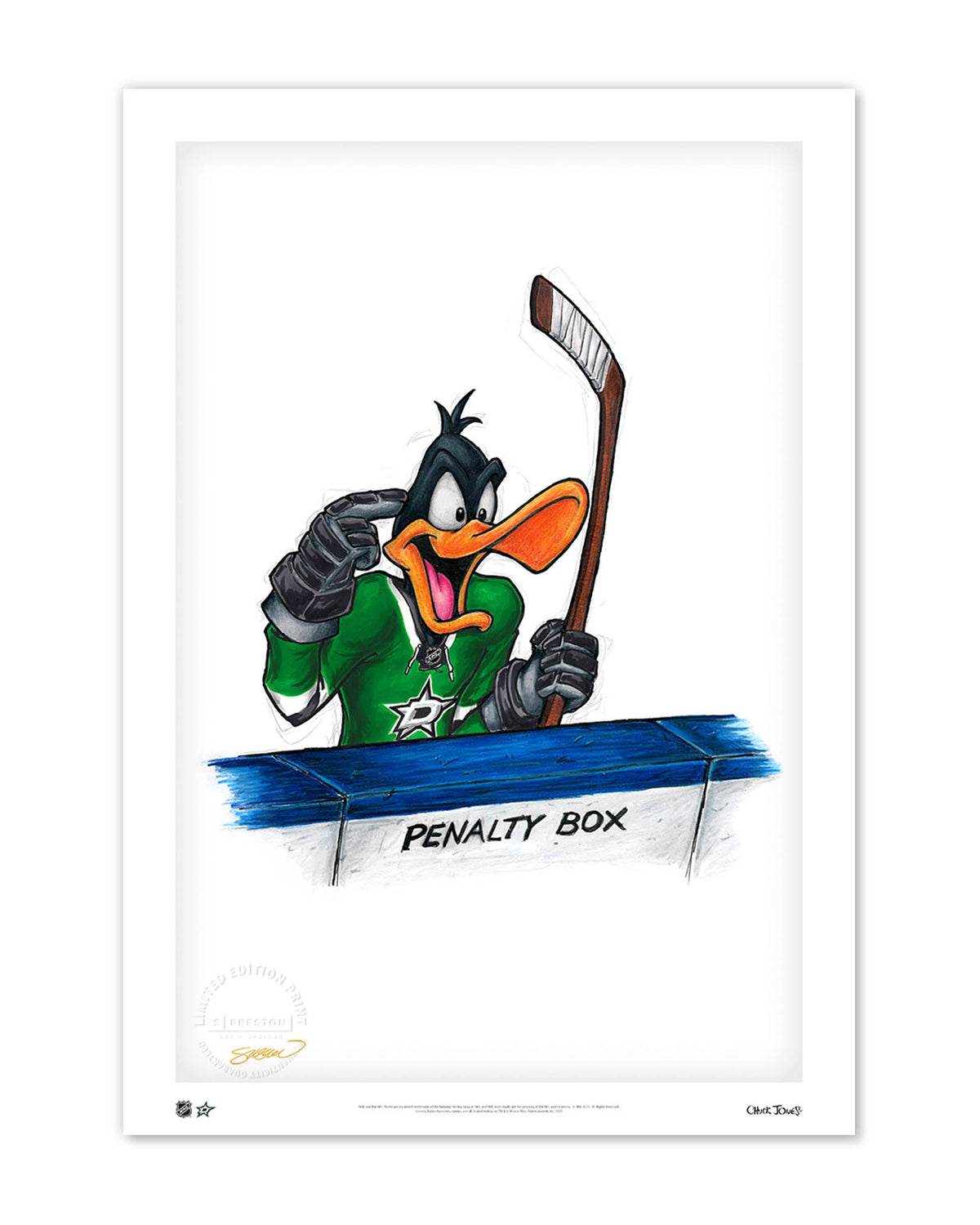Duck Season Hockey Season x NHL Stars Daffy Duck Limited Edition Fine Art Print