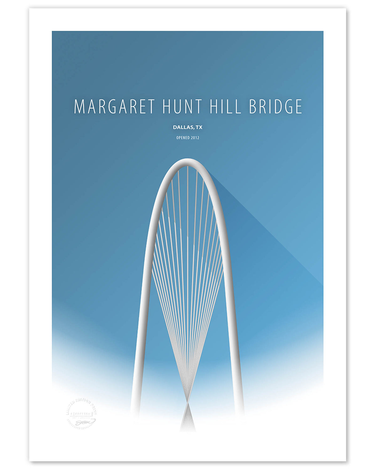 Minimalist Margaret Hunt Hill Bridge - Dallas