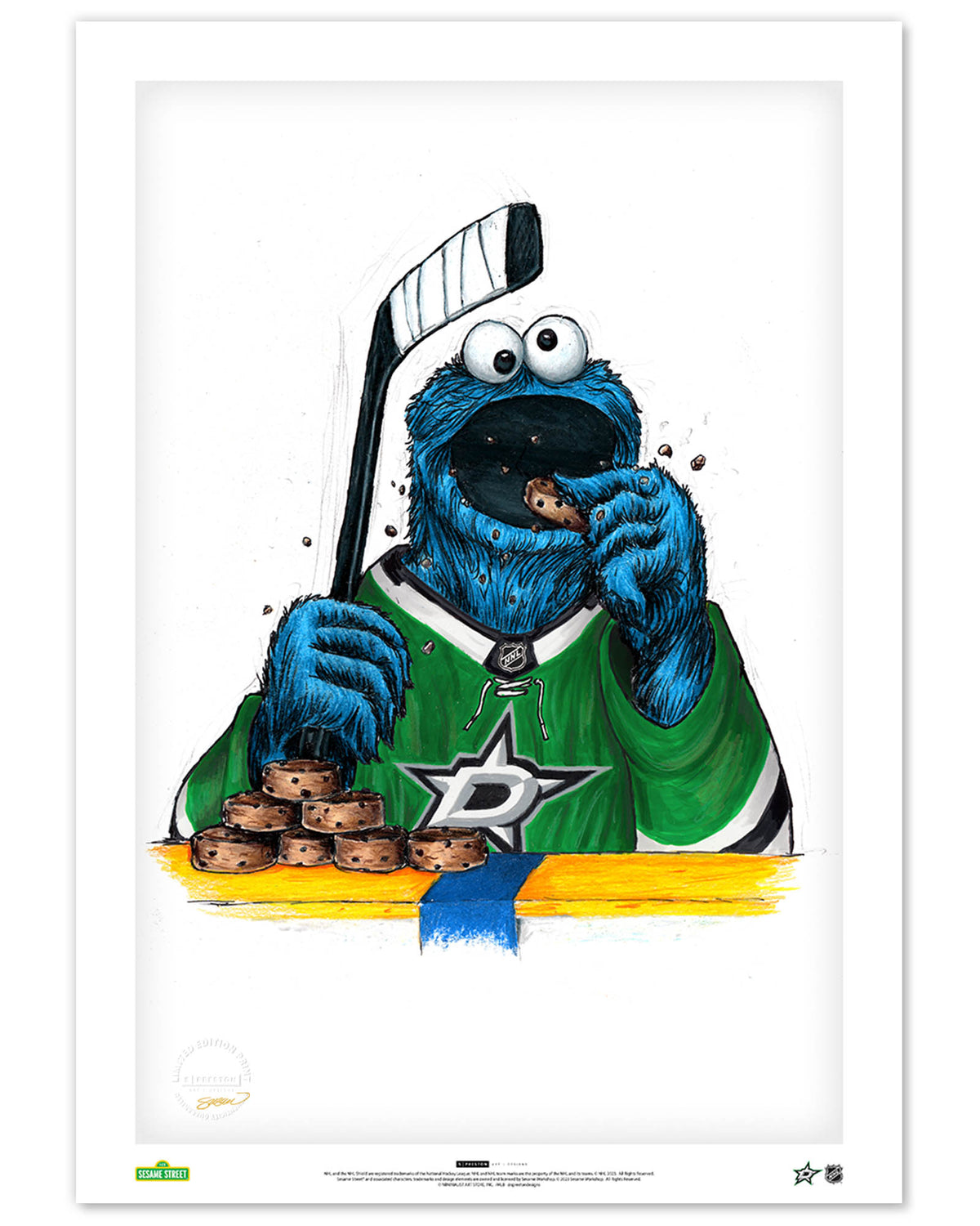 Cookie Monster x NHL Stars Limited Edition Fine Art Print