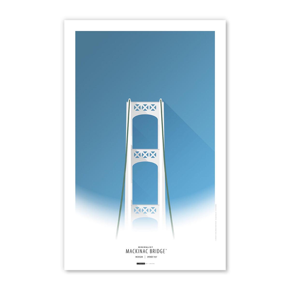 Minimalist Mackinac Bridge Poster Print - Michigan