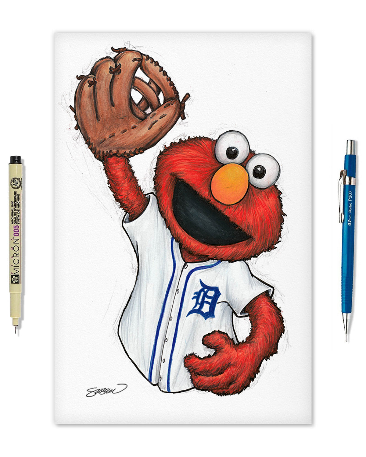 ELMO x MLB Tigers Limited Edition Fine Art Print