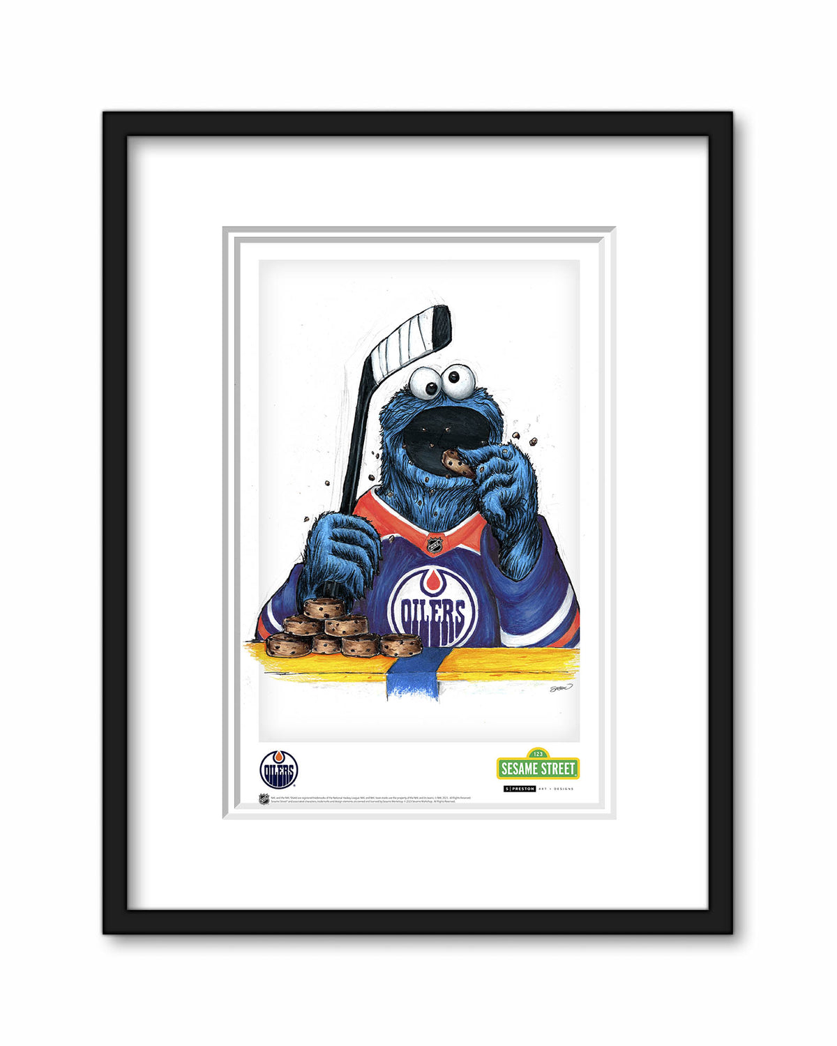 Cookie Monster x NHL Oilers Poster Print