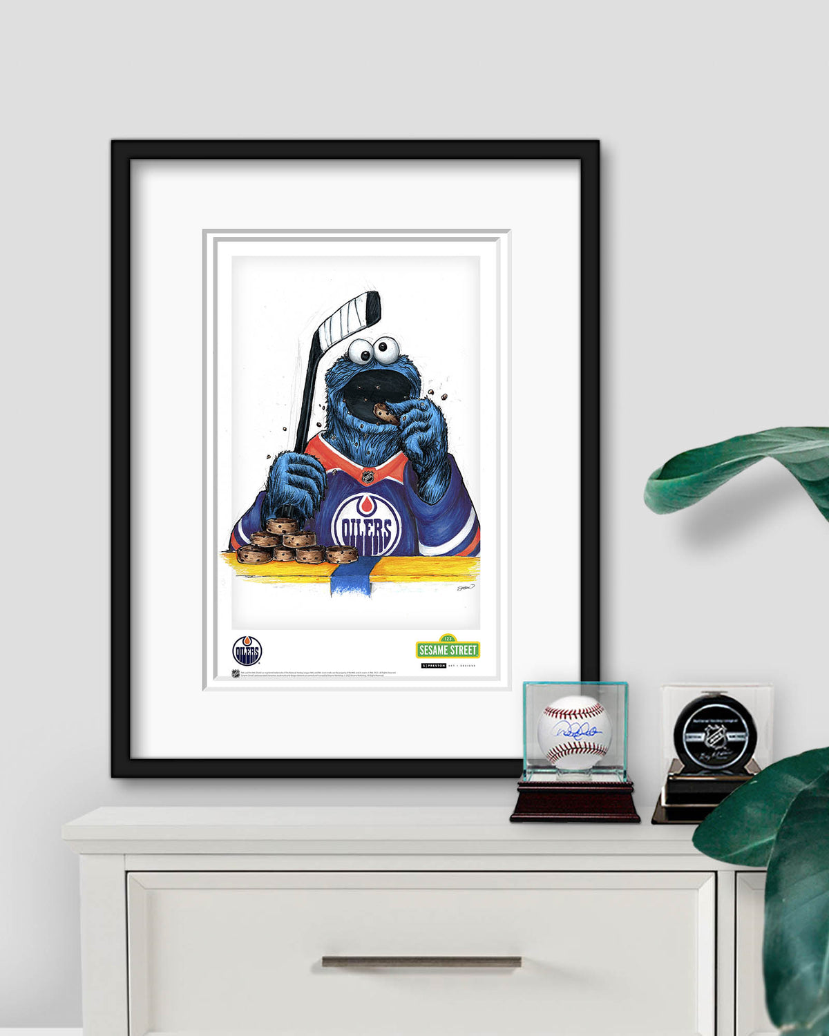 Cookie Monster x NHL Oilers Poster Print