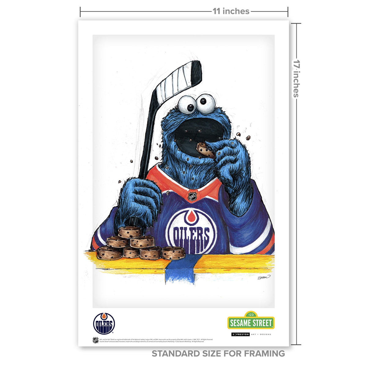 Cookie Monster x NHL Oilers Poster Print