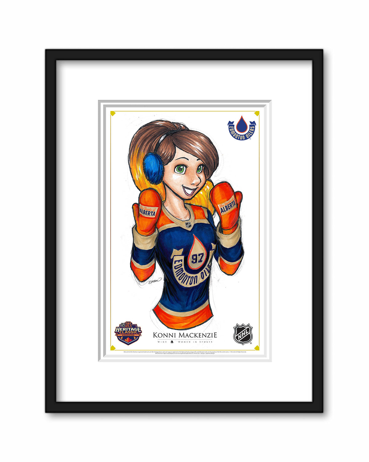 WinS® NHL Konni Mackenzie 2023 Heritage Classic Jersey Poster Print