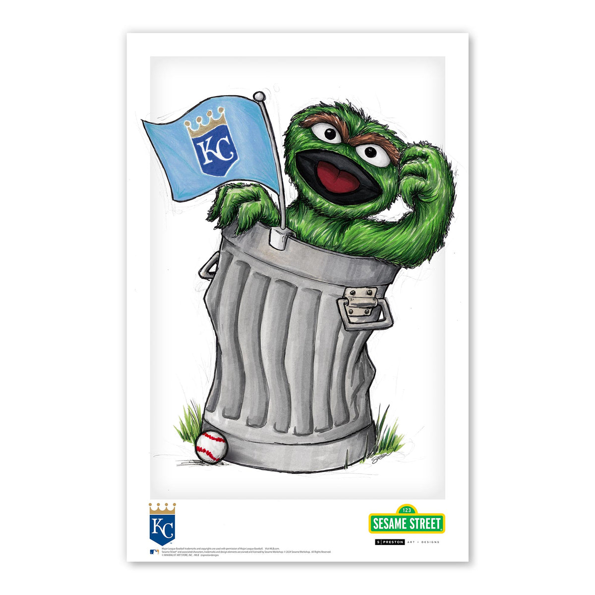 Oscar the Grouch x MLB Royals Poster Print